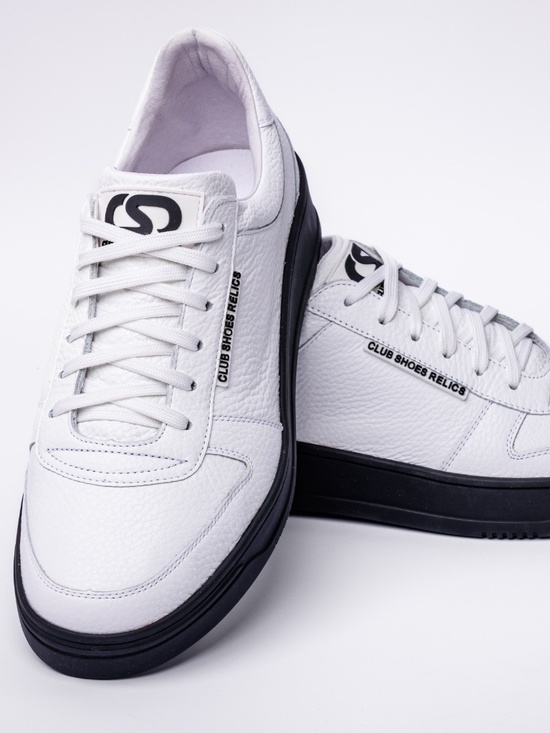 White shoes Other - Leather Sneaker (White-Black)